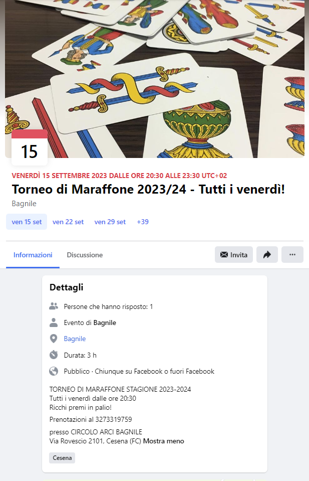 Torneo di Maraffone - Tutti i venerdì! Settembre 2023 - Giugno 2024